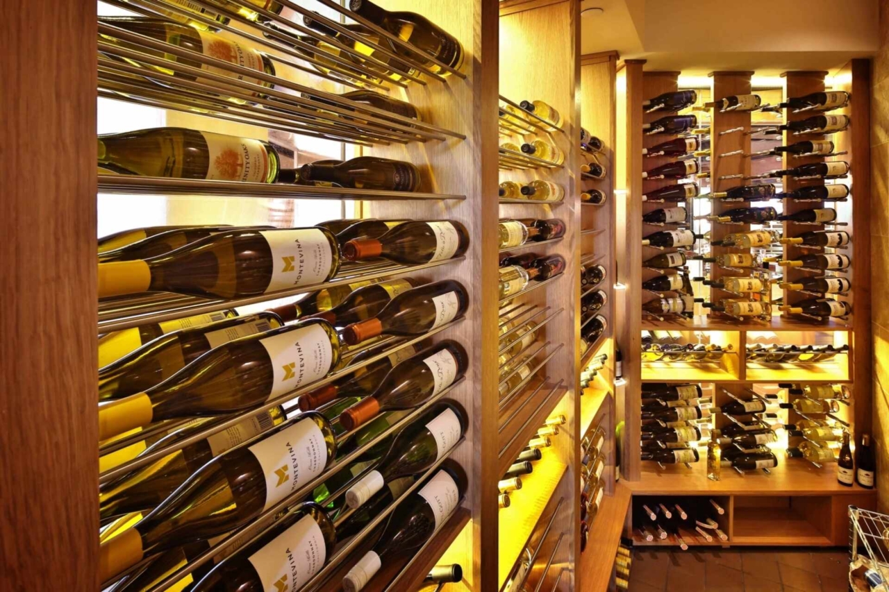 Wine storage racks in Greenville SC, showcasing Kessick solutions enhancing hospitality ambiance, boosting sales.